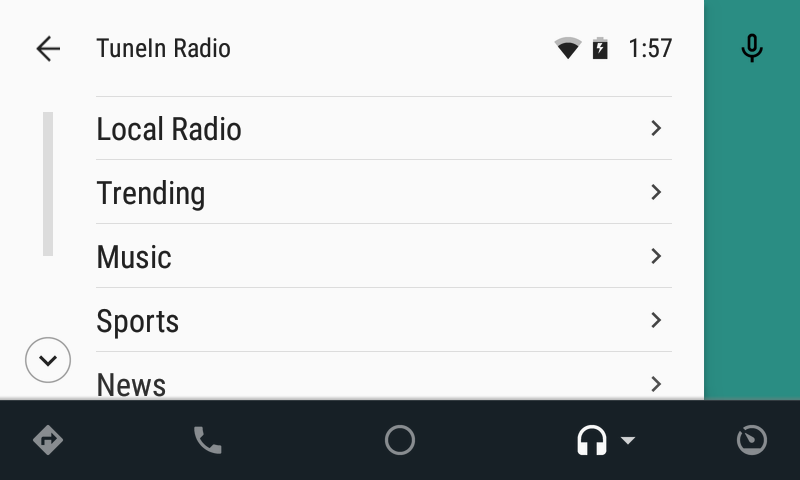 TuneIn Radio on Android Auto