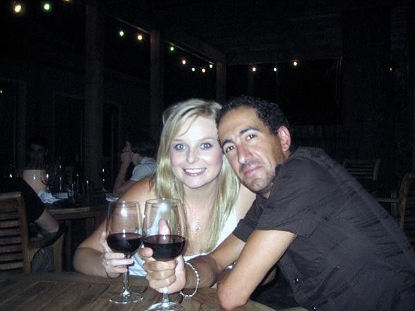 Ali and I enjoying some wine.