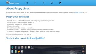 Website screenshot for Puppy Linux