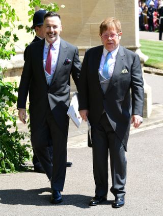royal wedding guest David Furnish and Sir Elton John
