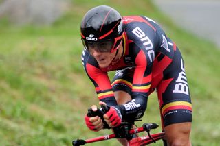 BMC's Philippe Gilbert on the stage 6 time trial of the 2014 Vuelta Ciclista al Pais Vasco in a skinsuit like the one for sale on eBay