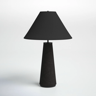 Matte black table lamp.