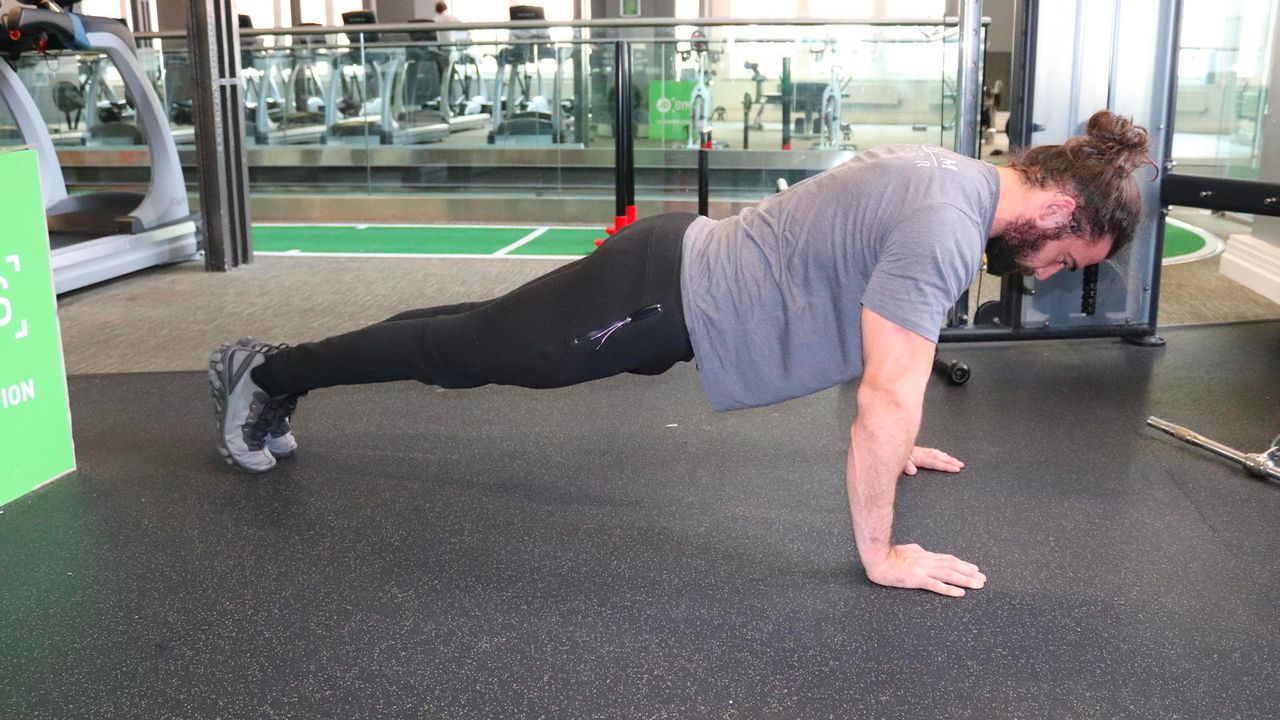 Man holding a plank position