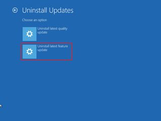 WinRE uninstall feature update