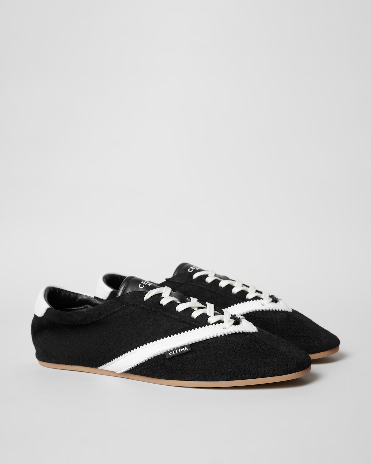 Celine, The Flat Sneaker In Suede Calfskin And Lambskin