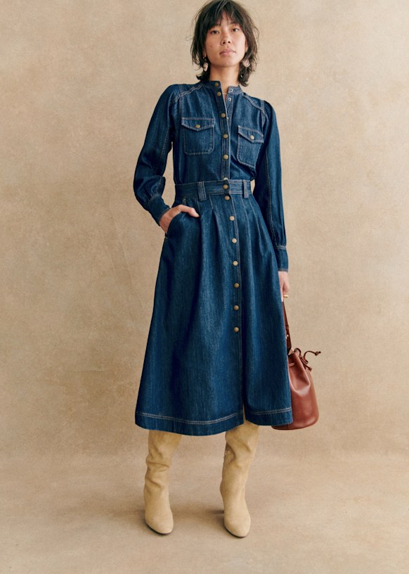 Clarine Skirt - Denim - Organic Cotton - Organic Textile - Sézane