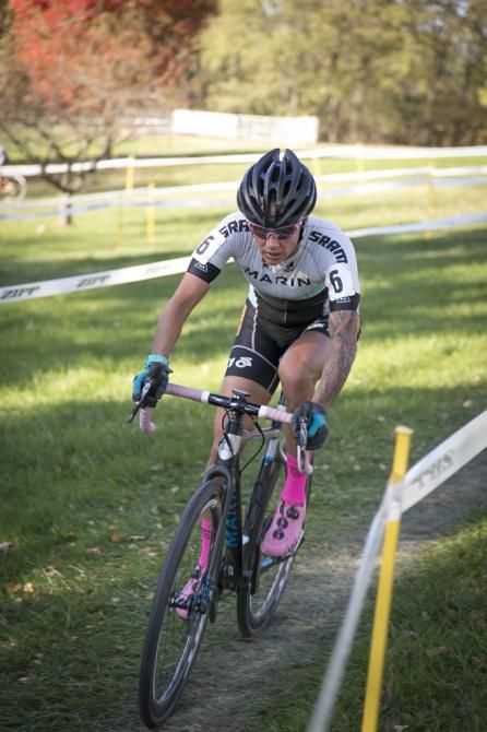 Nicole Duke comes past at speed