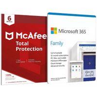2. Microsoft 365 Family + McAfee Total Protection $89.99 at Argos UKunder £90