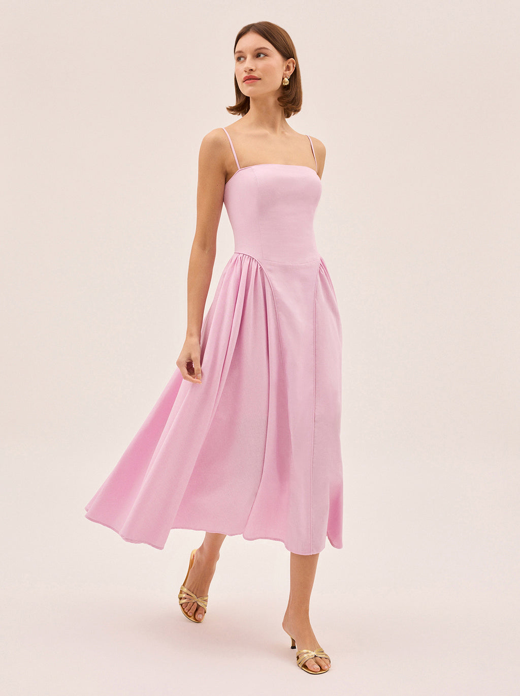 Alberta Pink Cotton Linen Dress