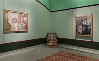 Museum with red piping armchair