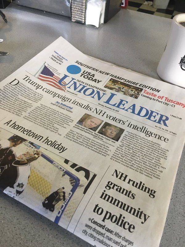 The front-page editorial in the &amp;#039;Union Leader&amp;#039;