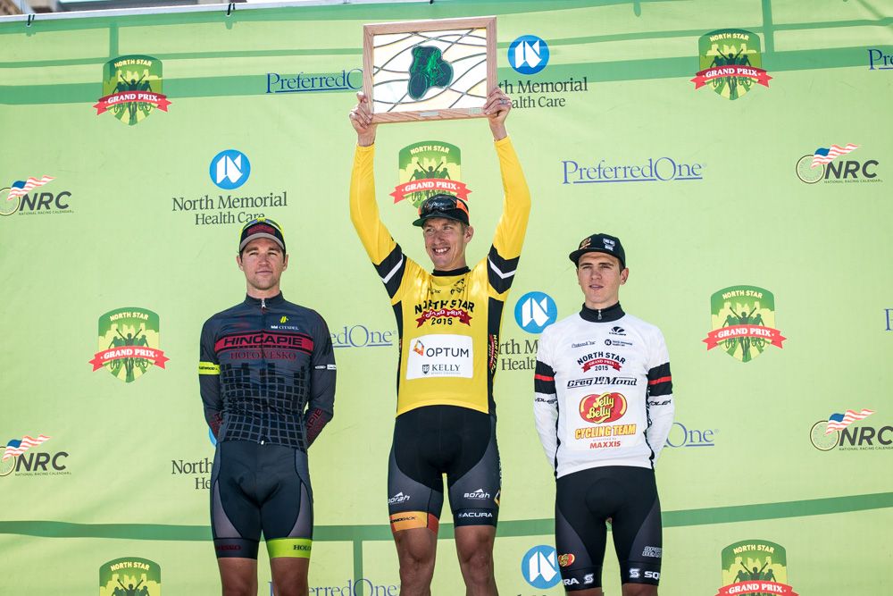 Mac Brennan (Hincapie), Tom Zirbel (Optum) and Nicolae Tanovitchii (Jelly Belly p/b Maxxis)