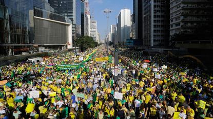 Protesters in Brazil.