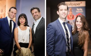 Left: Matt Carroll with Wallpaper's New York editor Pei-Ru Keh and Espasso Gallery owner Carlos Junqueira. Right: Rockwell Group interior designer Samantha Ricken and Timothy Goodrich 