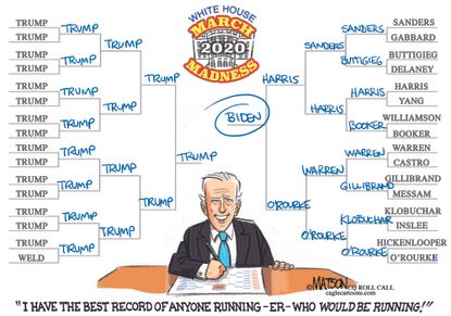 Political cartoon U.S. Joe Biden march madness 2020