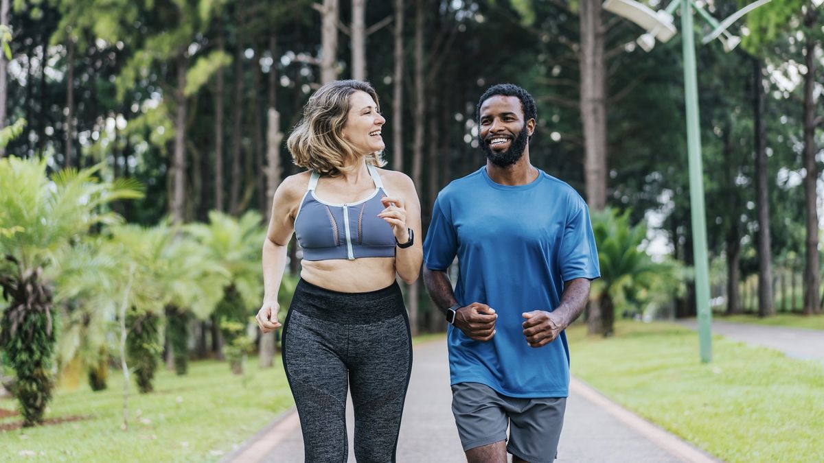 two runners walking