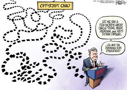 Political cartoon U.S. John Kasich 2016