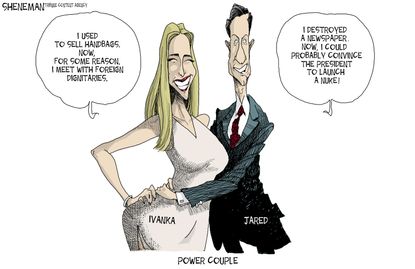 Political Cartoon U.S. Ivanka Jared Kushner White House Trump Power
