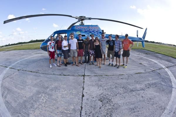 The Garmin-Cervelo team before their helicopter ride