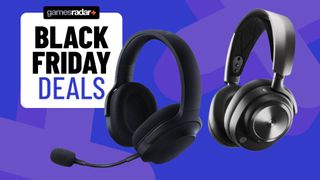 Image of the Razer Barracuda X and the SteelSeries Arctis Nova Pro wireless headset on a blue GamesRadar+ background.