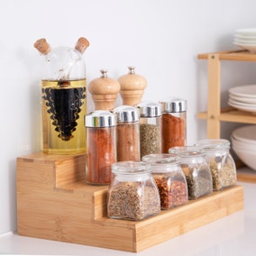 Tiered Wooden Spice Rack/cupboard Organiser