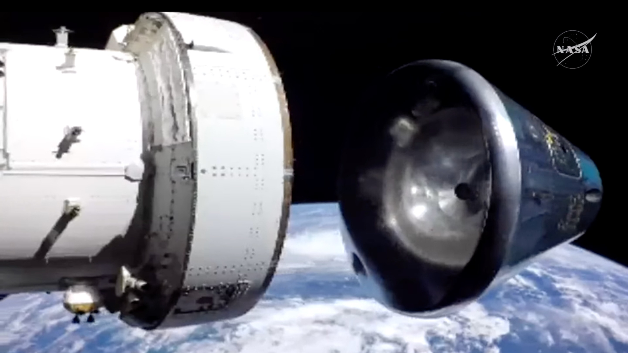 The Artemis 2 Orion crew module separates from its service module about 35 minutes before the mission&amp;rsquo;s planned splashdown on April 10, 2026.