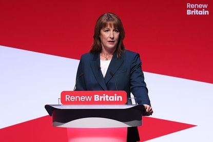 Chancellor of the Exchequer Rachel Reeves speaks on stage during day two of the Labour Party conference