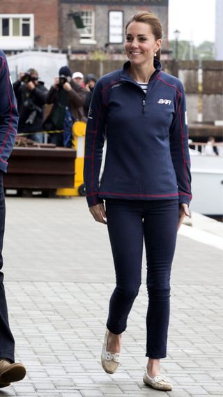 Kate Middleton wearing boat shoes