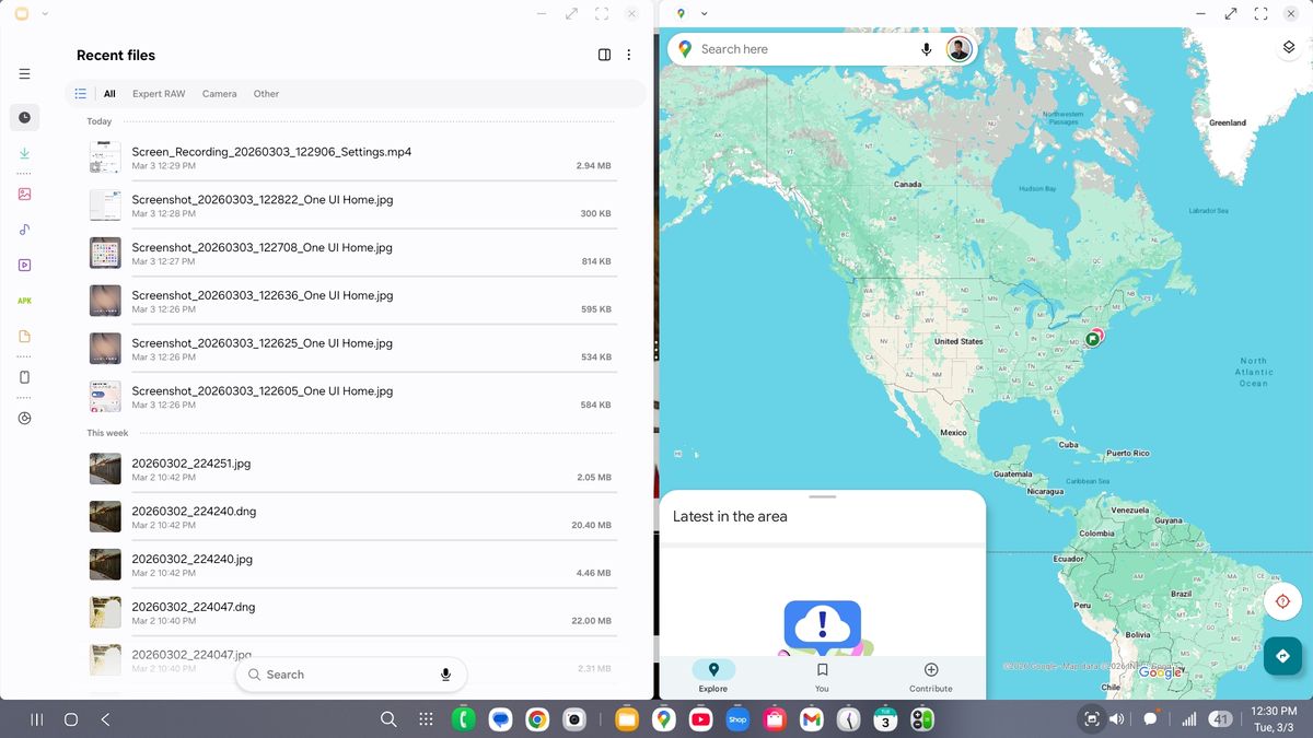 Screen shots of Samsung DeX on Galaxy S26.