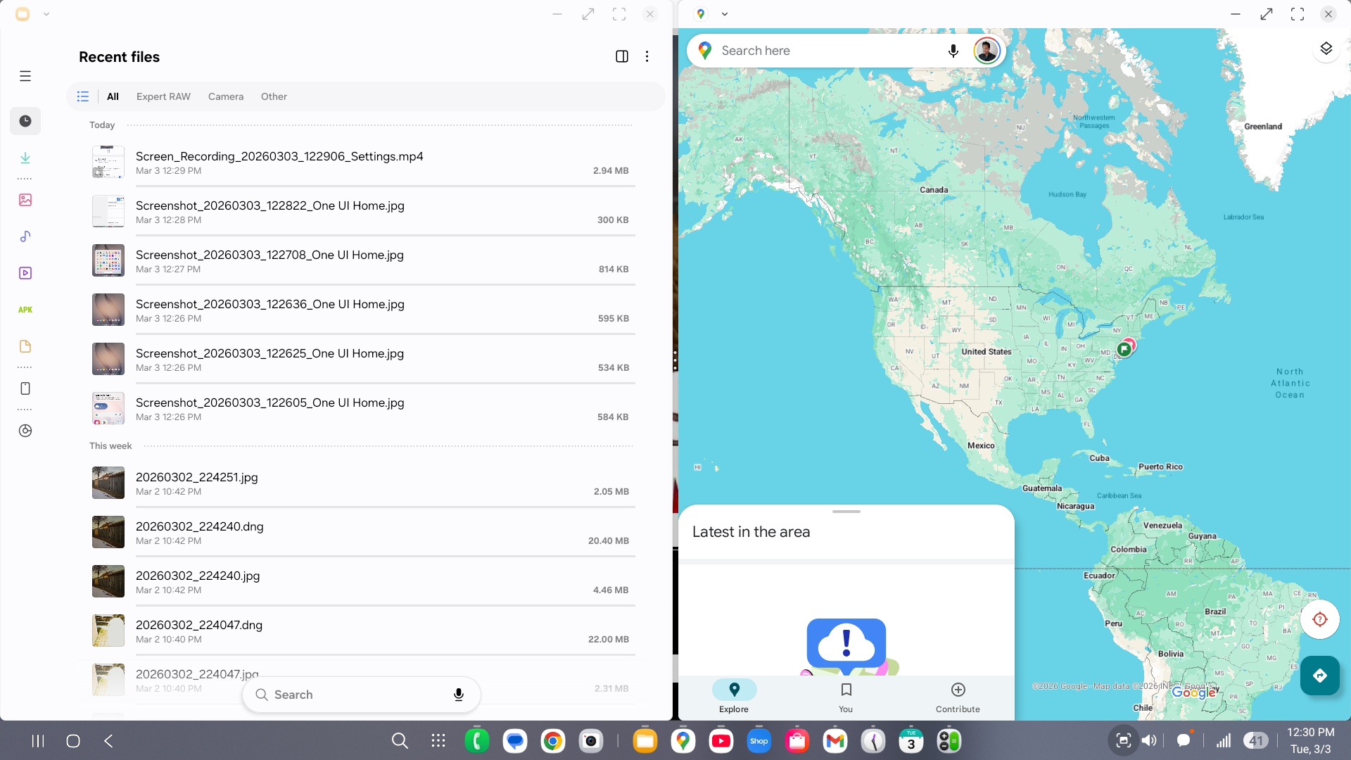 Screen shots of Samsung DeX on Galaxy S26.