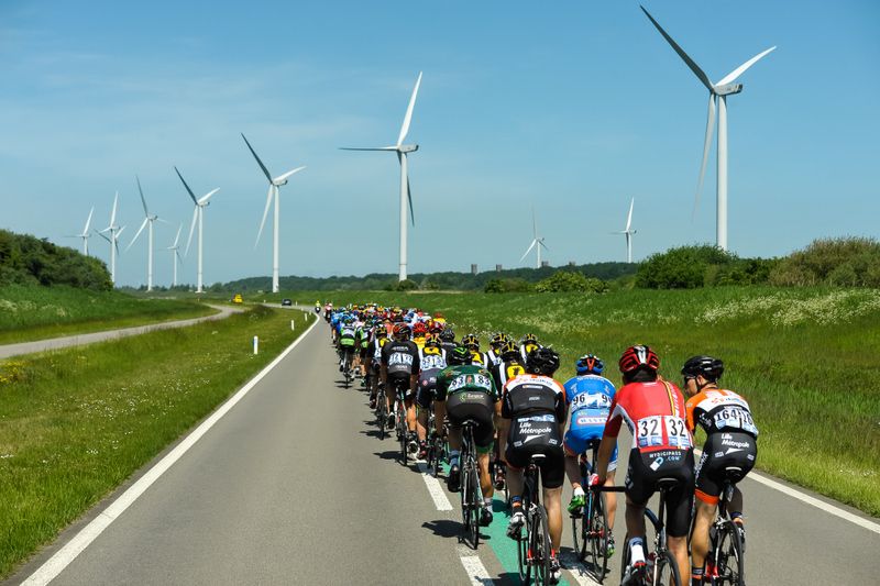 Wind farms were once again a feature of the stage today