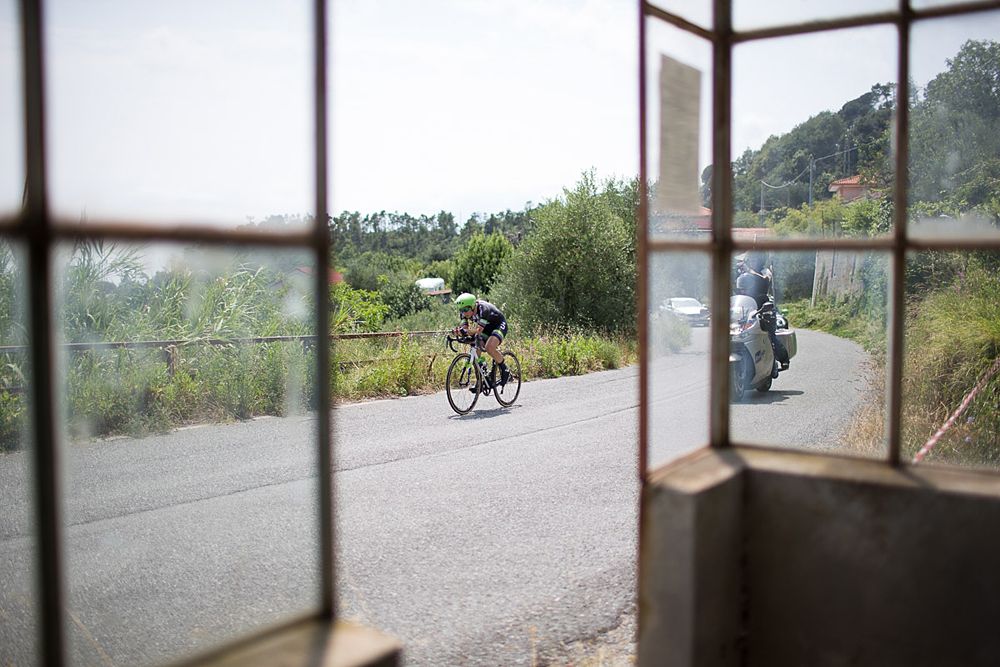 Leah Kirchmann (CAN) of Liv-Plantur Cycling Team digs deep near the top of the second climb during the Giro Rosa 2016 - Stage 7