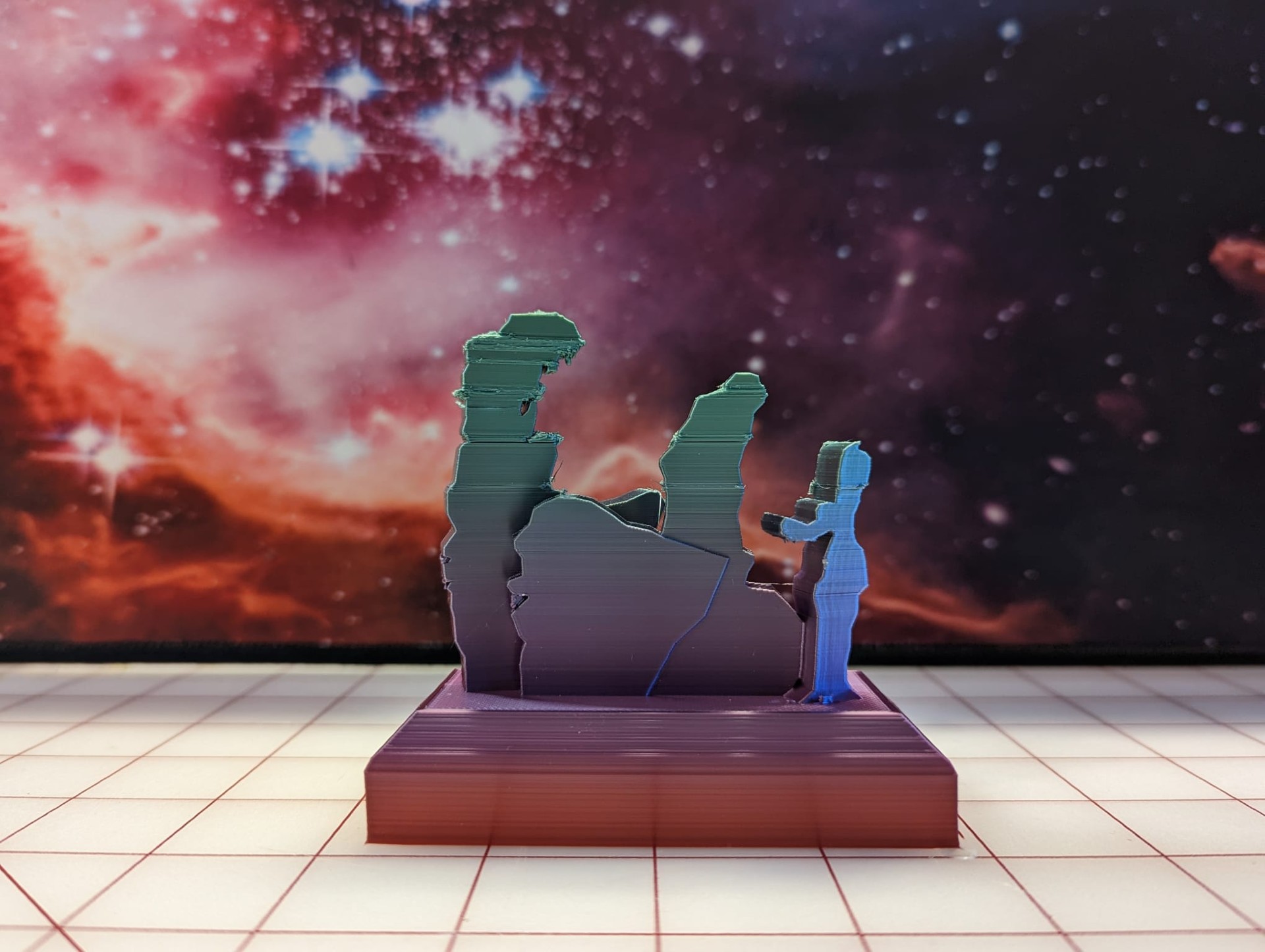 A 3D printed model of the Pillars of Creation in the Eagle Nebula, in the constellation of the Serpents.