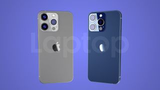 Laptop Mag renders of the iPhone 15 Pro Max in Titan Grey and Dark Blue