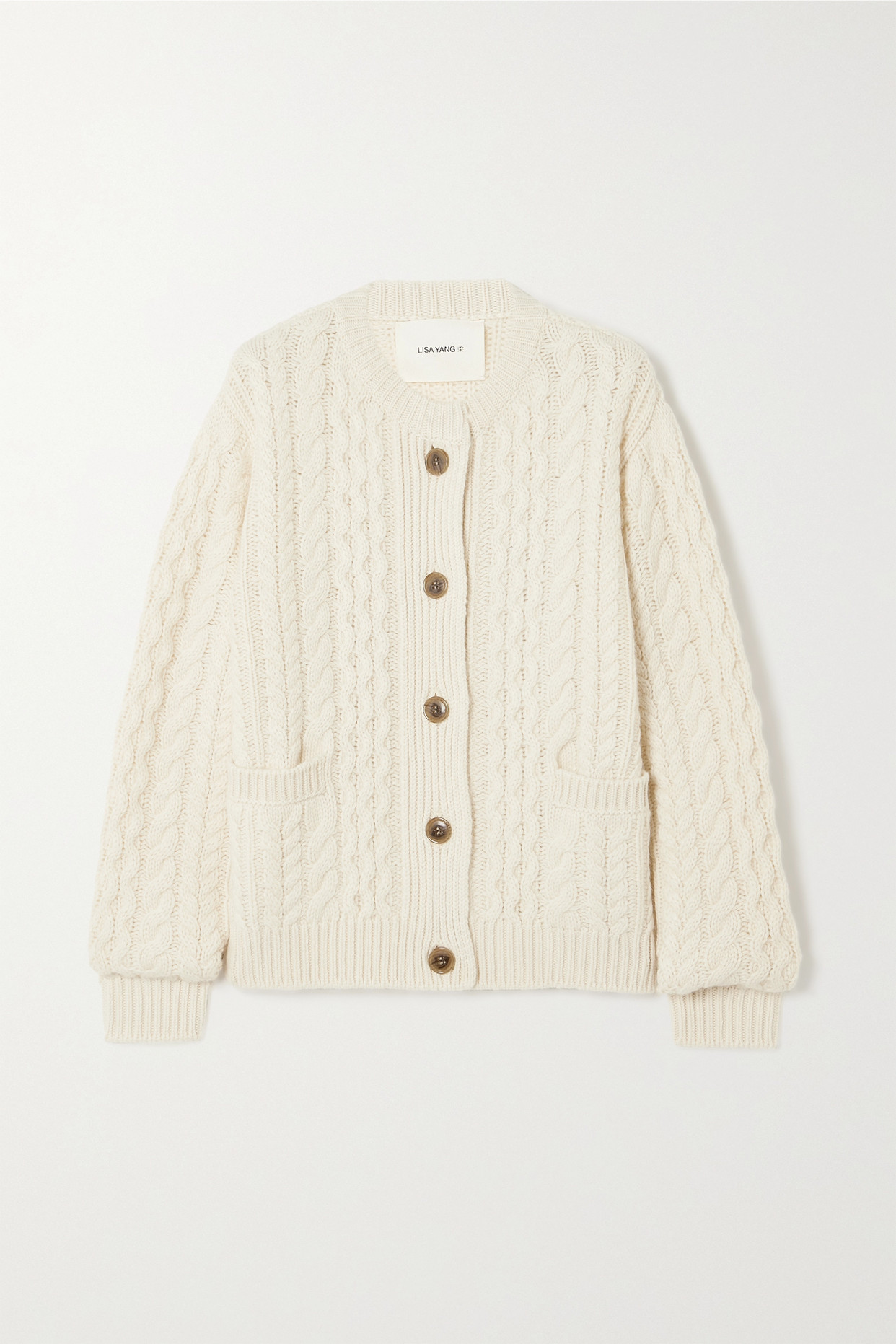 Harriett Cable-Knit Cashmere Cardigan