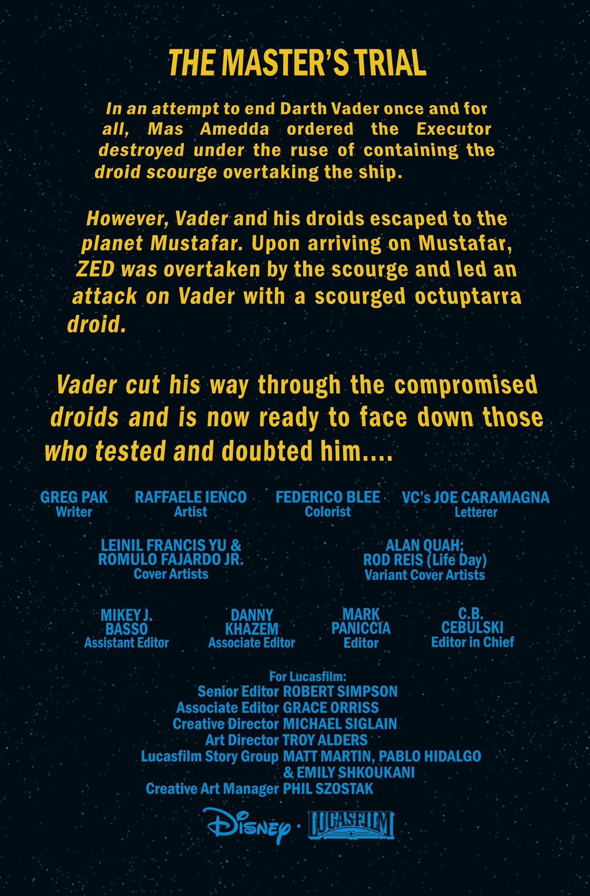 Pages from Star Wars: Darth Vader #40.