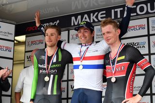 Elite men's podium, British time trial championships 2016