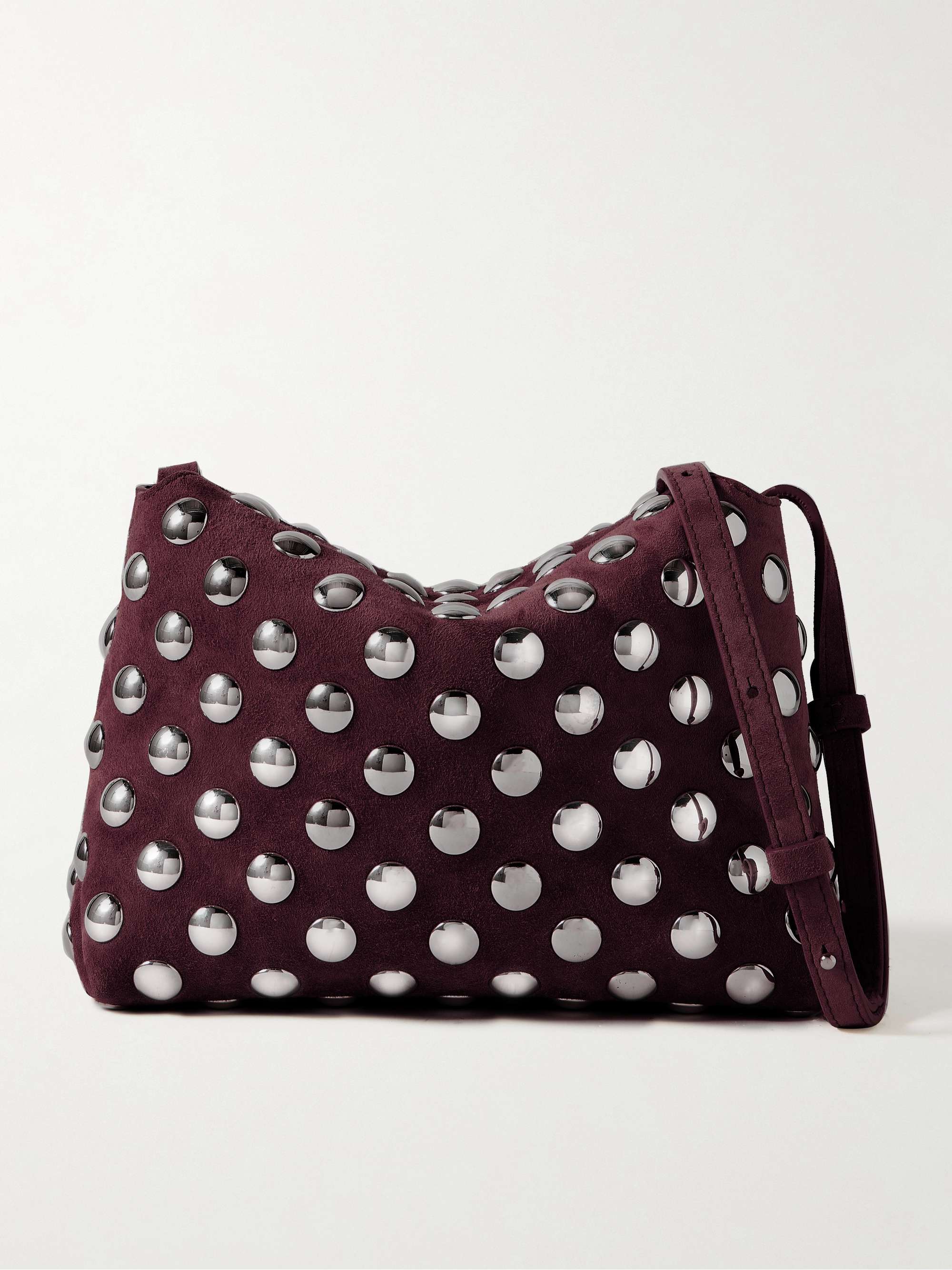 Lina Medium Studded Suede Shoulder Bag