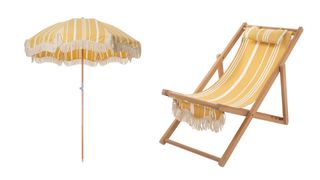 Colourful garden furniture - colourful garden parasol - colourful deckchair - Business and Pleasure