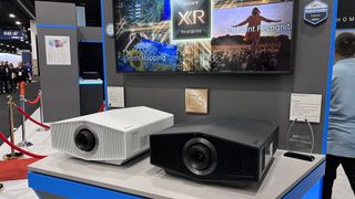 Sony Bravia projector 9 and 8 projectors on stand at CEDIA Expo