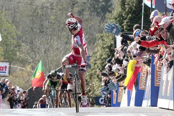 Joaquim Rodriguez (Katusha) wins the Fleche Wallonne