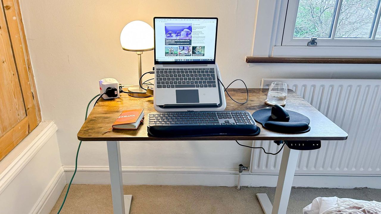 Fezibo Electric Standing Desk in bedroom