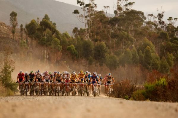 Leaders during stage six of the 2010 Absa Cape Epic Mountain Bike stage race