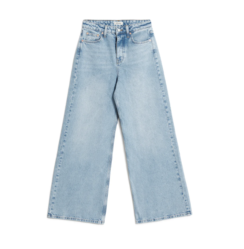 ALBARAY, Light Wash Full Length Wide Length Jeans