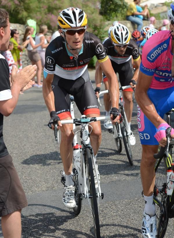 Frank Schleck (RadioShack-Nissan) finished at the back of the leading group