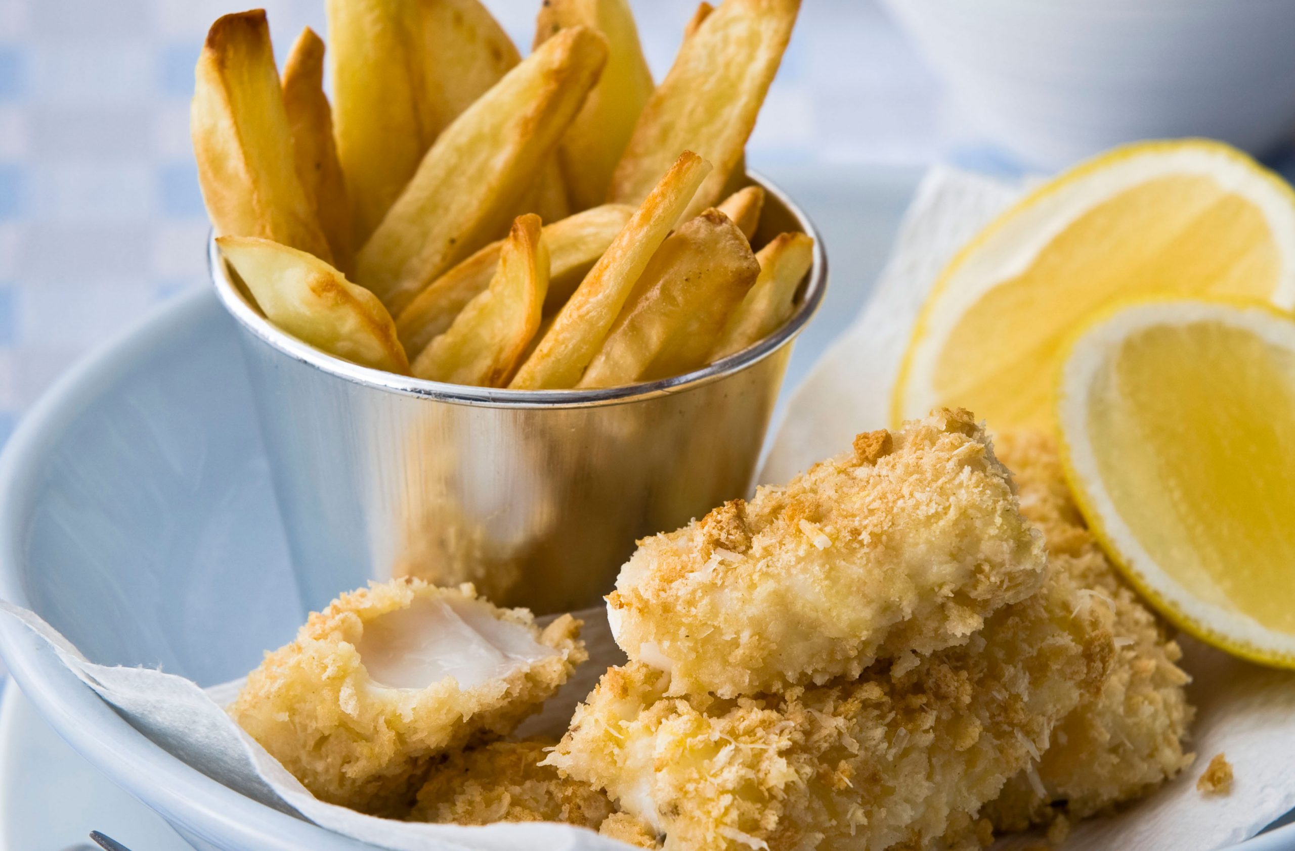 Baked Fish And Chips - Homemade In Kitchen