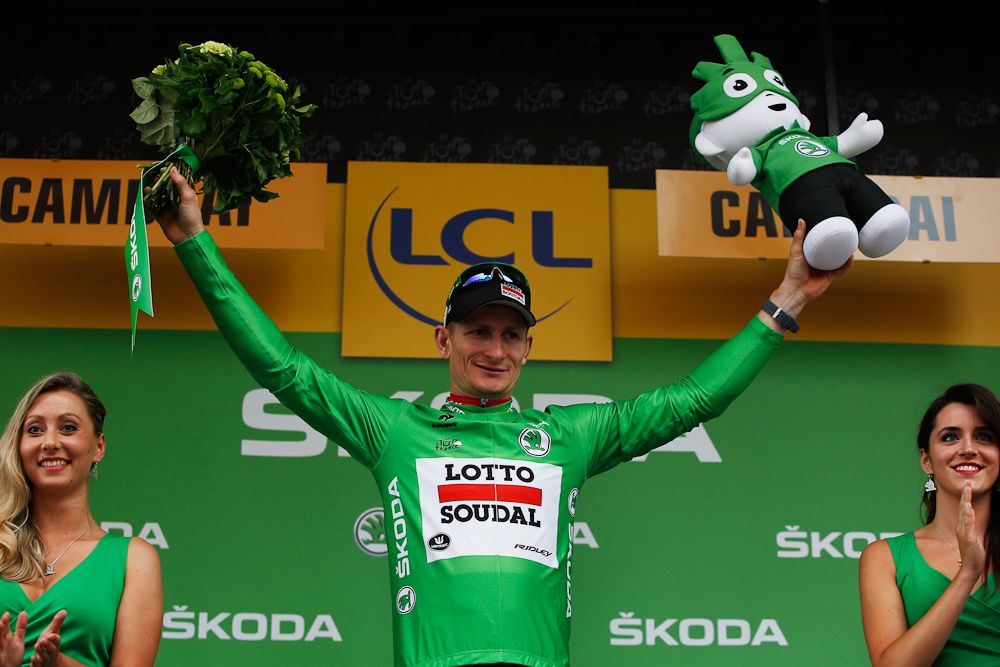 Andre Greipel back in green for another stage.