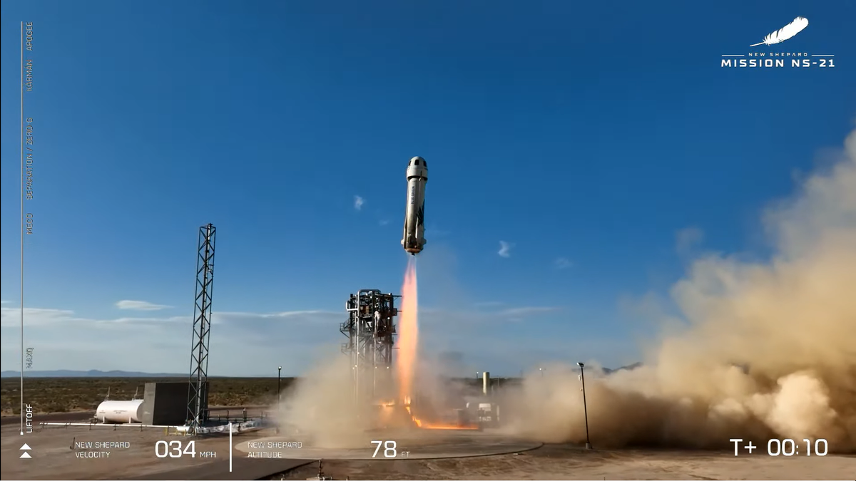 Blue Origin launches 6 people on company's 5th space tourism flight