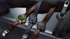 The Breitling Top Time Tourbillon in green, blue and brown finishes