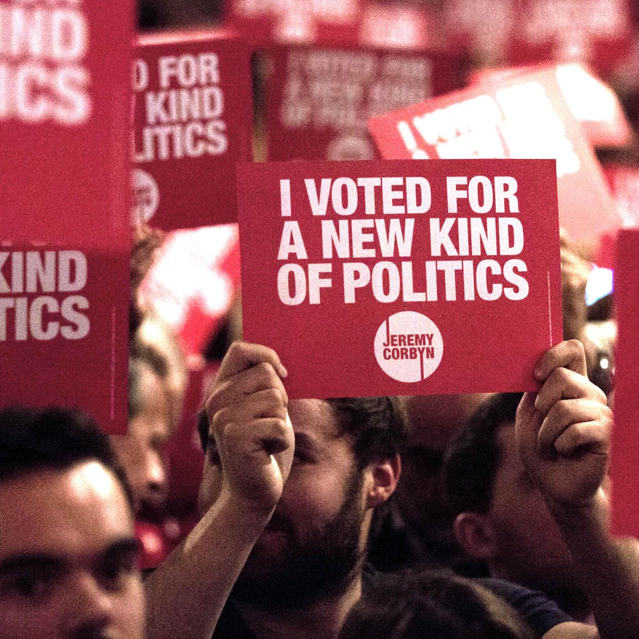 LONDON, ENGLAND - SEPTEMBER 10:Supporters of Jeremy Corbyn, MP for Islington North and candidate in the Labour Party leadership election, listen to speaches at Rock Tower on September 10, 201